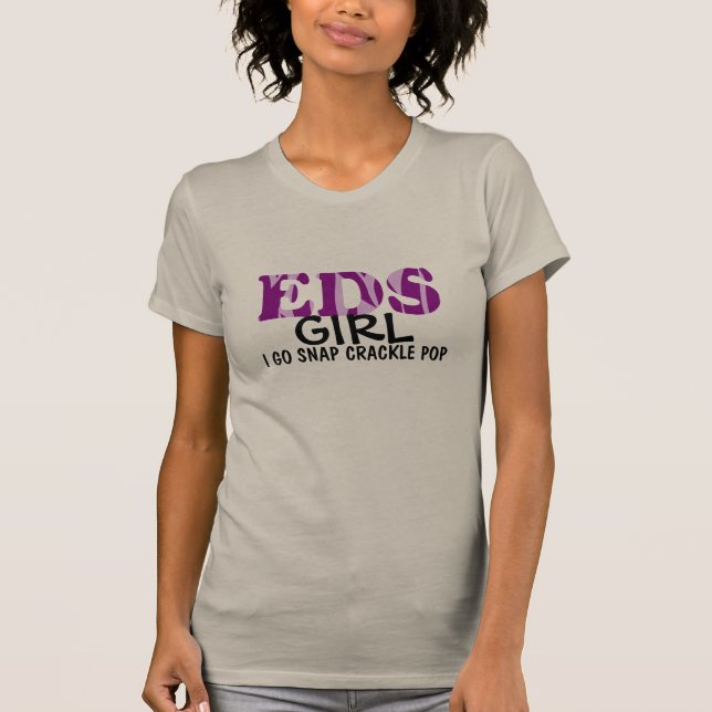 Mädchen-Verschluss-Knistern-Pop-Knochen EDS Ehlers T-Shirt (Vorderseite)