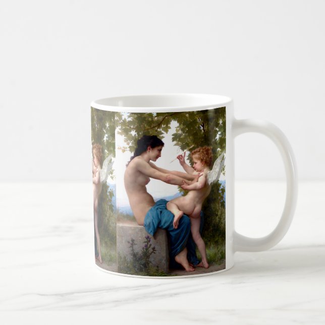 Mädchen verteidigen sich gegen das kupide Eros-Gem Kaffeetasse (Rechts)