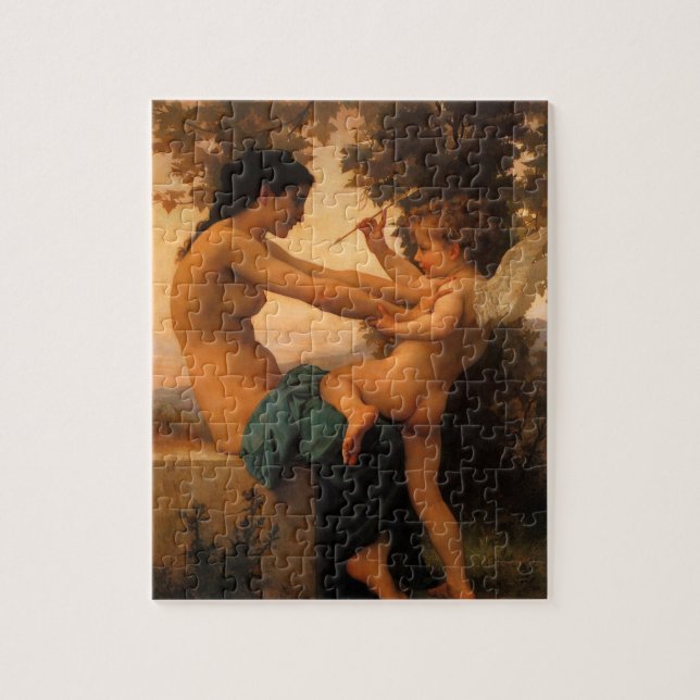 Mädchen verteidigt sich gegen Cupid von Bouguereau (Vertikal)