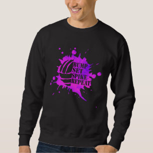 Mädchen Volleyball Pink Purple Farbklecks Großarti Sweatshirt
