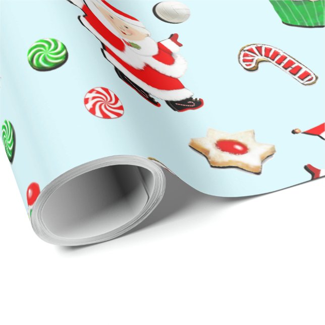 Mädchen Volleyball Weihnachtsfeiertag Geschenkpapier (Rolleneckpunkt)
