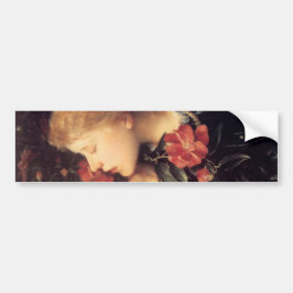Mädchen wählen eine schöne Blume (von G.F. Watts) Autoaufkleber