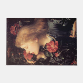 Mädchen wählen eine schöne Blume (von G.F. Watts) Fußmatte