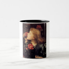 Mädchen wählen eine schöne Blume (von G.F. Watts) Zweifarbige Tasse