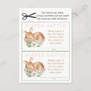 Mädchen-Waldrotwild-Windelraffle-Karten Einladung
