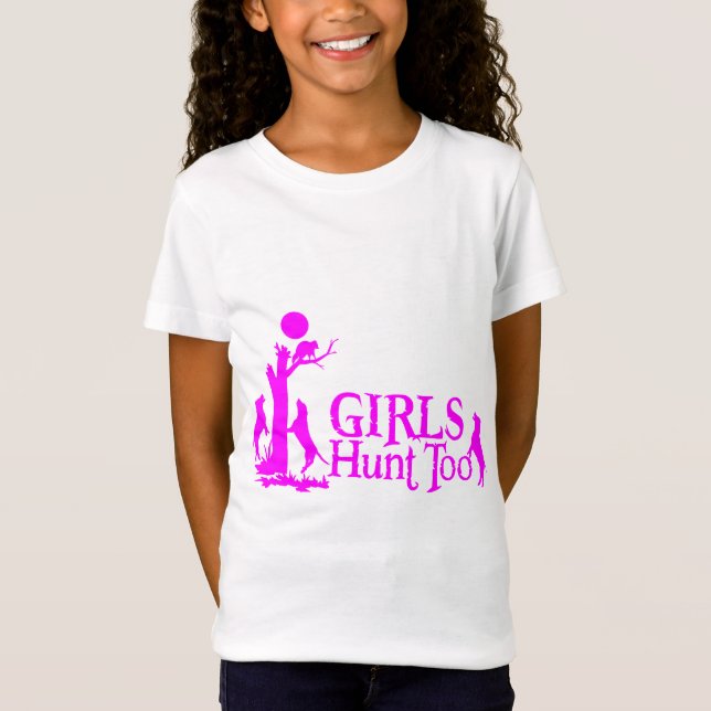 MÄDCHEN-WASCHBÄR-JAGD T-Shirt (Vorderseite)