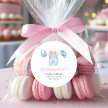 Mädchen Wäscheleine Baby Shower Dankeschön Aufkleb