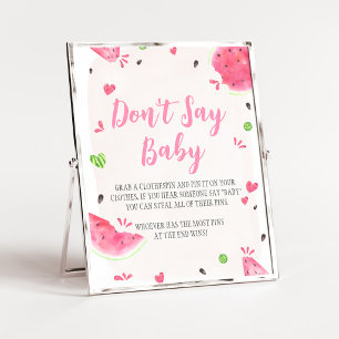 Mädchen Wassermelone Baby Shower Don't Say Baby Sc Poster