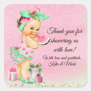 Mädchen Wassermelone Baby Shower Favor Aufkleber