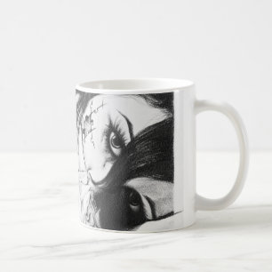 Mädchen weinen mit Rose Surreal zeichnend Kunst Kaffeetasse