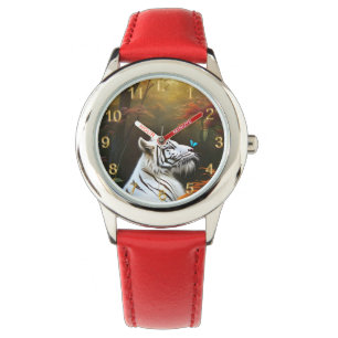 Mädchen Weiße Tiger Liebesmomente, Armbanduhr