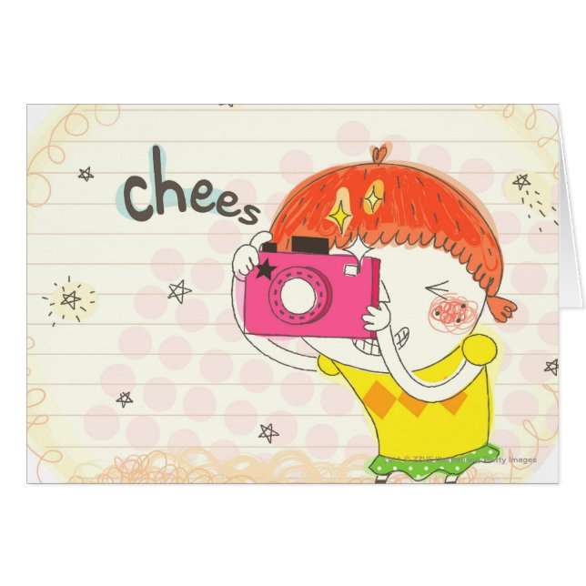 Mädchen, welches die Kamera, klickend hält (Vorderseite (Horizontal))