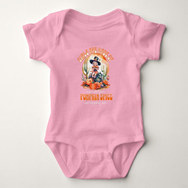 Mädchen werden aus Zuckerpumpengewürzspitzmeißel g Baby Strampler (Vorderseite)