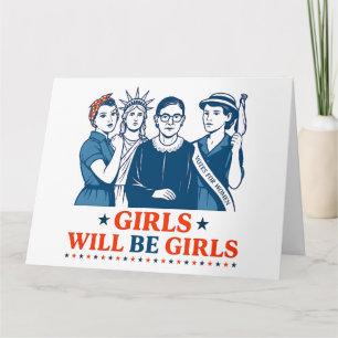 Mädchen werden Girls Patriotic Feminist 4. Juli Karte