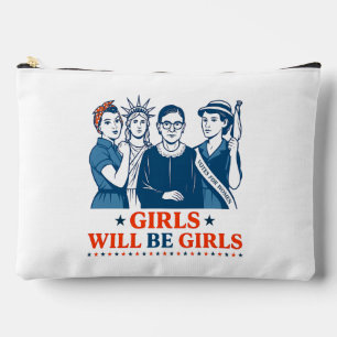 Mädchen werden Girls Patriotic Feminist 4. Juli Zubehörtasche