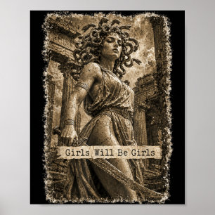 Mädchen werden Mädchen Medusa Feministische Hexe M Poster