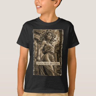 Mädchen werden Mädchen Medusa Feministische Hexe M T-Shirt