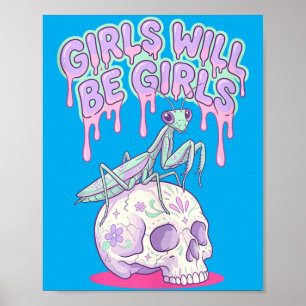 Mädchen werden Mädchen sein Süß Kawaii Poster