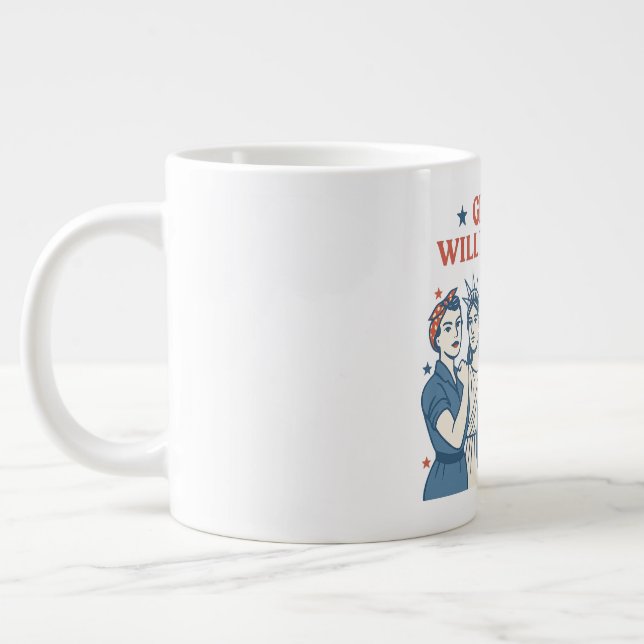 Mädchen werden Mädchen werden Mädchen 4. Juli Jumbo-Tasse (Links)
