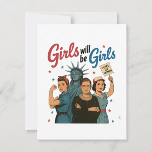 Mädchen werden Mädchenfeminismus Gleichberechtigun Mitteilungskarte