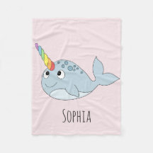 Mädchen Whimsical Rainbow Narwhal und Name Kinder