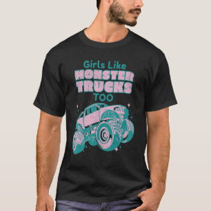 Mädchen wie Monster LKW zu rosa Monster Truck T-Shirt