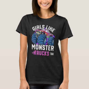 Mädchen wie Monster Trucks zu jungen Frauenmonster T-Shirt