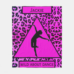 Mädchen "Wild About Dance" Rosa Leopard Fleecedecke