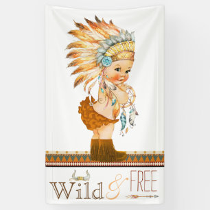 Mädchen Wild und Frei Tribal Boho Baby Shower Banner