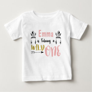 Mädchen-wildes 1. Geburtstags-Shirt Baby T-shirt