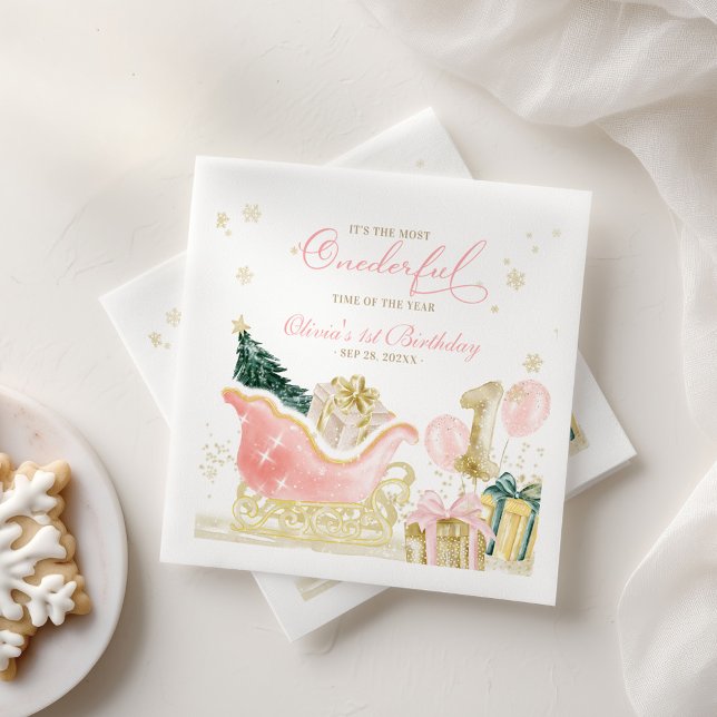 Mädchen Winter Onederland Party Servietten (Von Creator hochgeladen)