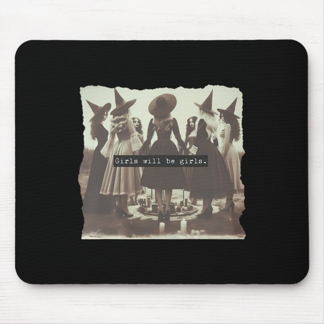 Mädchen wird Girl Funny Witch Hexe Vibes Hallowe Mousepad (Vorne)