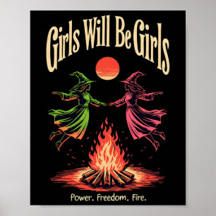 Mädchen wird Hexe sein Mädchen Feministin Hallowee Poster