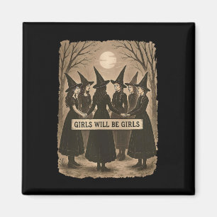 Mädchen wird Mädchen Hexerei Hexerei Spooky Saison Magnet