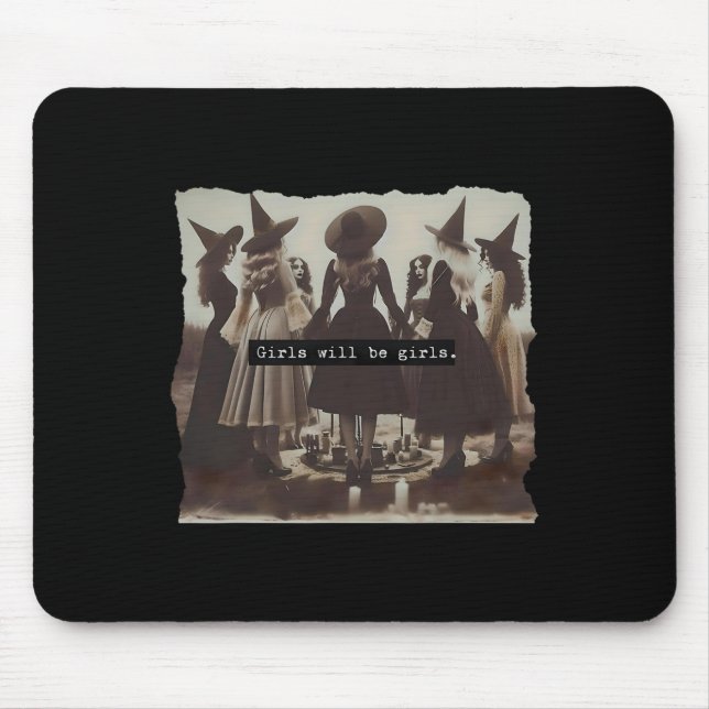 Mädchen wird Mädchen Hexerei Hexerei Spooky Saison Mousepad (Vorne)