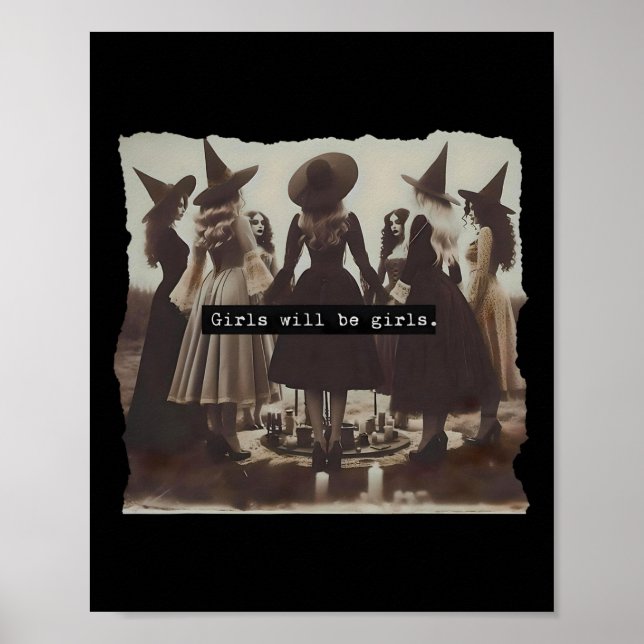 Mädchen wird Mädchen Hexerei Hexerei Spooky Saison Poster (Vorne)