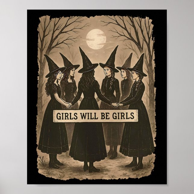 Mädchen wird Mädchen Hexerei Hexerei Spooky Saison Poster (Vorne)