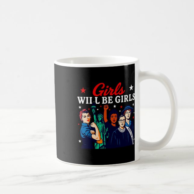 Mädchen wird Mädchen Patriotischer Amerikanischer  Kaffeetasse (Rechts)