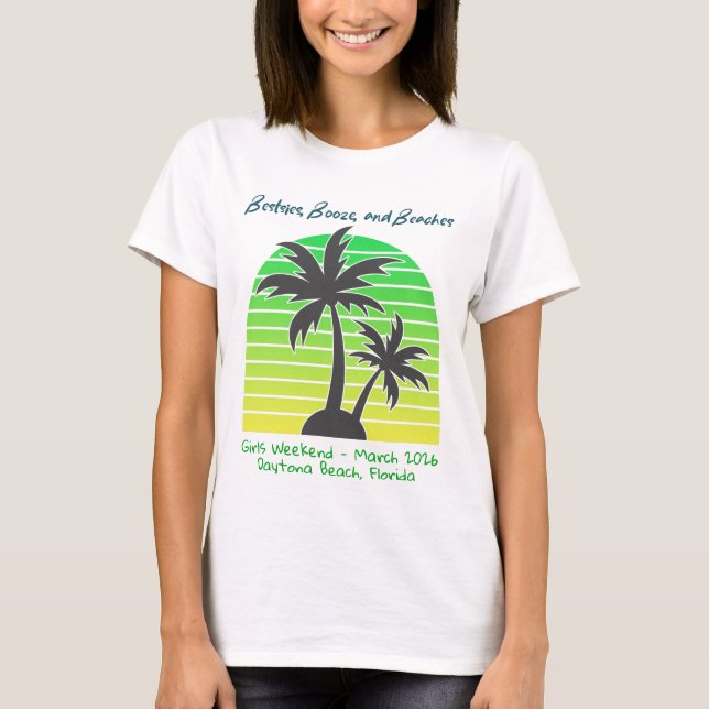 Mädchen-Wochenende-Shirt Anpassbar Strand-Trip-Gru T-Shirt (Vorderseite)