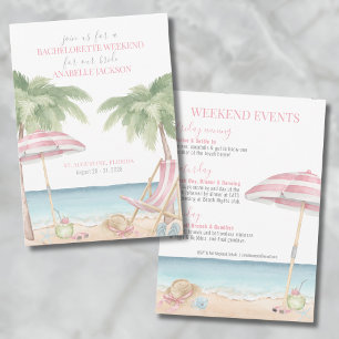 Mädchen-Wochenende Strand Junggesellinnenabschied Einladung