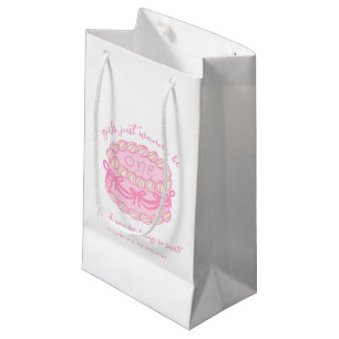 Mädchen wollen einfach nur ein rosa Schleife zum 1 Kleine Geschenktüte