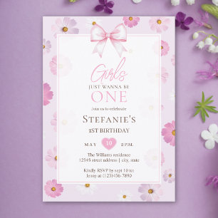 Mädchen wollen einfach nur eine florale fancy One  Einladung