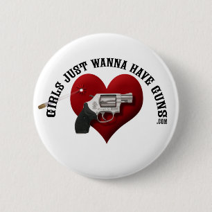 Mädchen wollen gerade, um Gewehr-Knopf zu haben Button