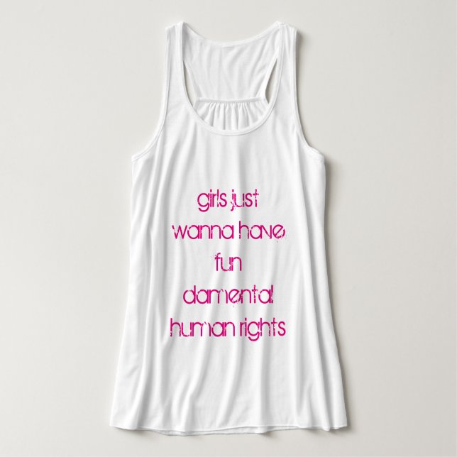 Mädchen wollen gerade, um Spaß-damental Tank Top (Design Vorderseite)