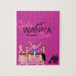 MÄDCHEN WOLLEN GERADE, UM SPASS Puzzlespiel