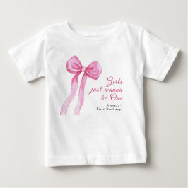 Mädchen wollen nur ein 1. Geburtstag Party sein Baby T-shirt