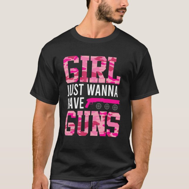 Mädchen wollen nur Frauen erschießen lassen T-Shirt (Vorderseite)