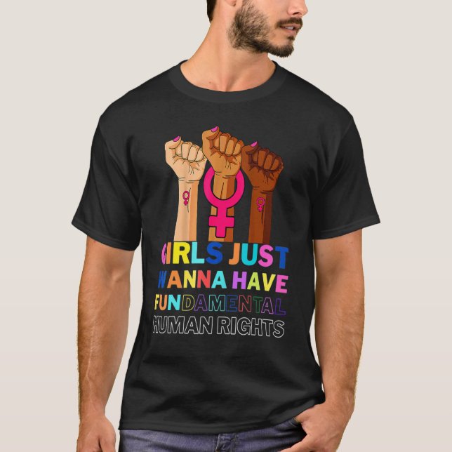 Mädchen Wollte einfach, Grundrechte zu haben T-Shirt (Vorderseite)