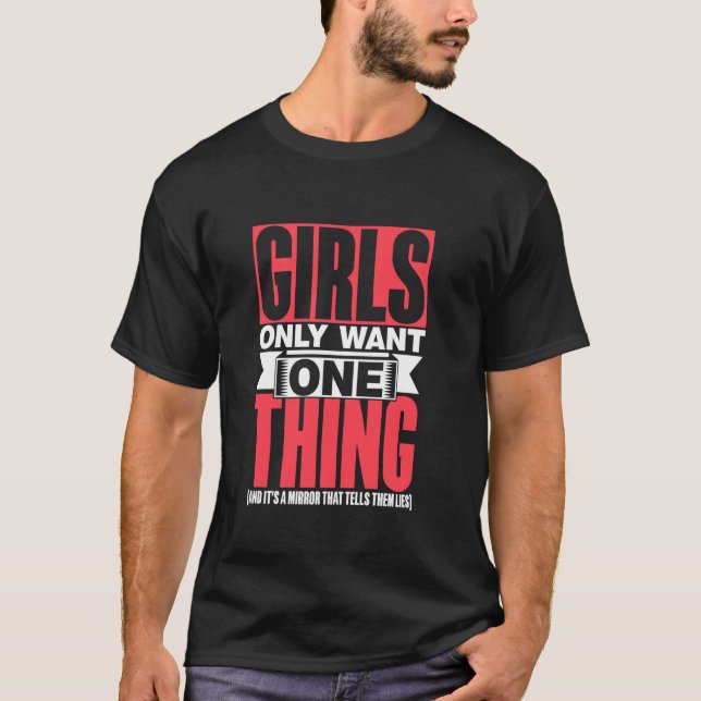 Mädchen Wollte nur einen Spiegel, der ihnen sagt,  T-Shirt (Vorderseite)