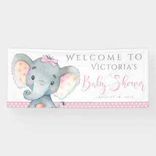 Mädchen-Zauberhafte-Elefanten-Baby-Party-Banner Banner